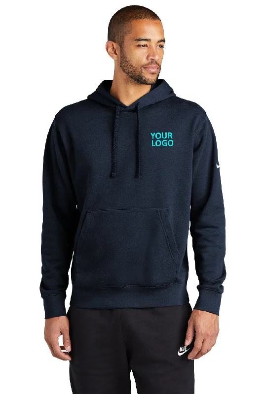 Nike Club Swoosh Customized Hoodies, Midnight Navy