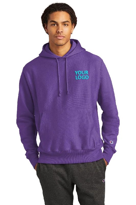 Champion Reverse Weave Hooded Sweatshirt, Purple