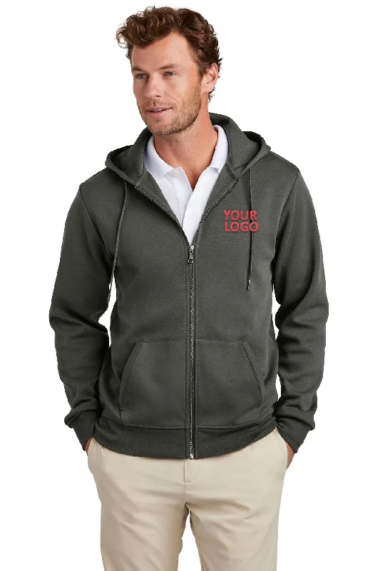 Brooks Brothers Double-Knit Full-Zip Hoodie, Windsor Grey