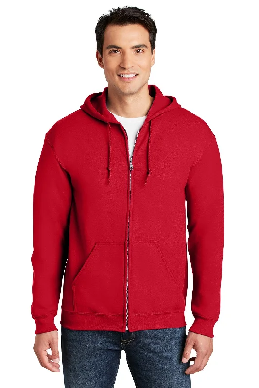 Gildan Heavy Blend Full Zip Hooded Sweatshirt Red