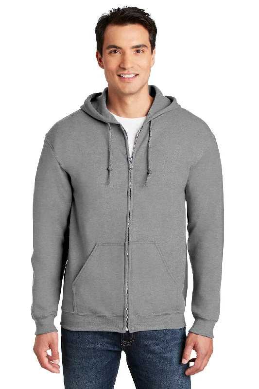 Gildan Heavy Blend Full Zip Hooded Sweatshirt Sports Grey