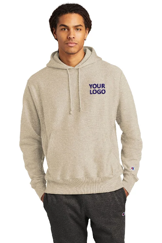 Champion Reverse Weave Hooded Sweatshirt, Oatmeal Heather