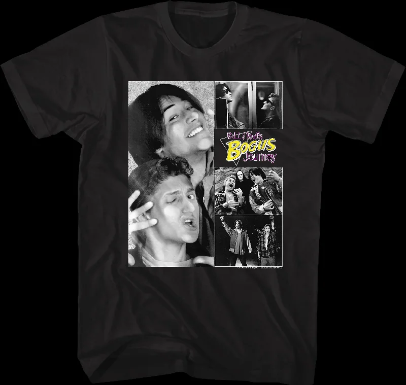 Black and White Collage Bill and Ted's Bogus Journey T-Shirt