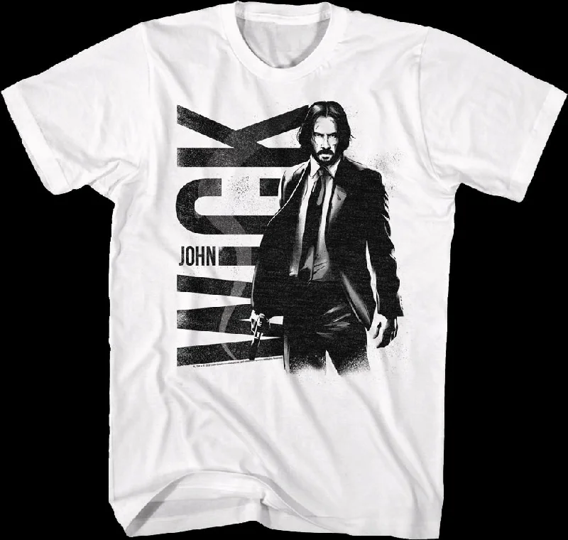 White Distressed John Wick T-Shirt