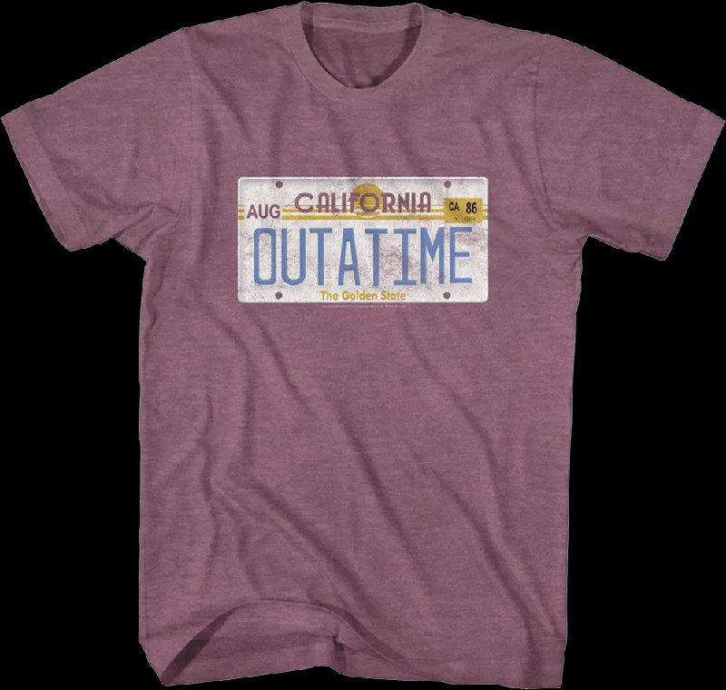 Vintage OUTATIME License Plate Back To The Future T-Shirt