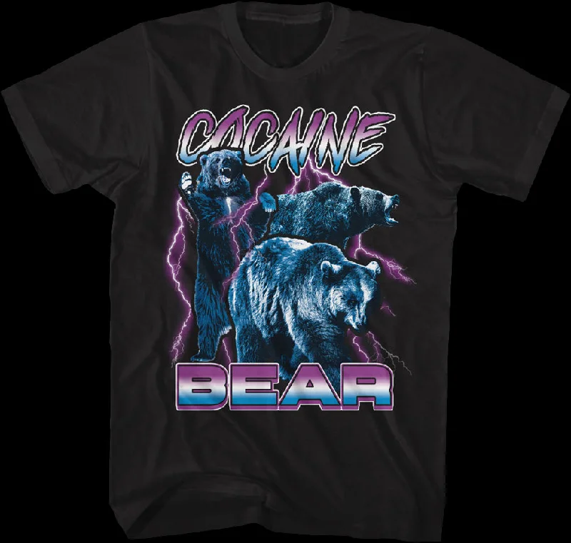 Lightning Collage Cocaine Bear T-Shirt