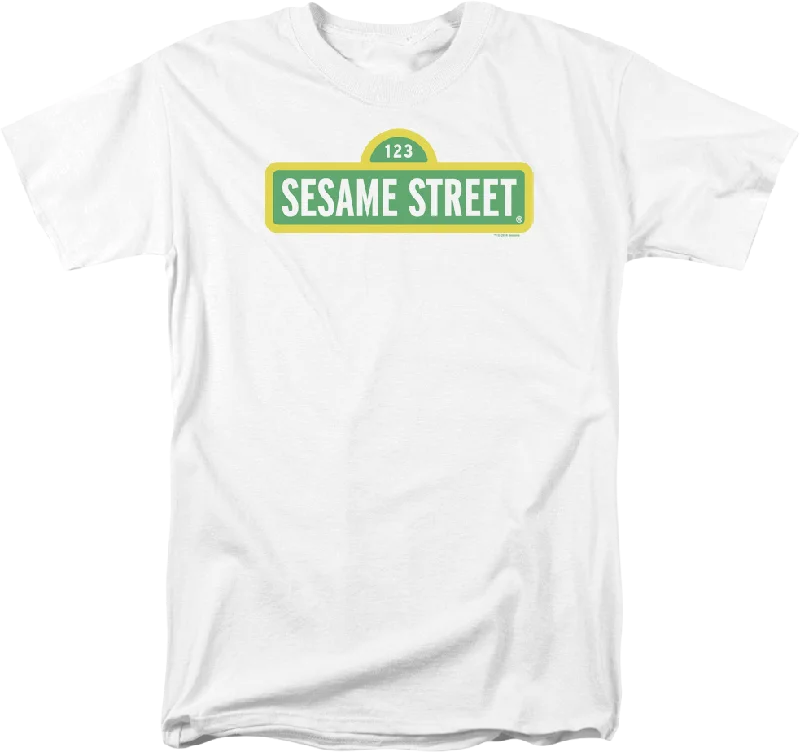 White Sign Sesame Street T-Shirt