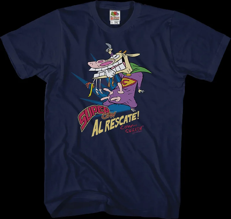 Super Cow Al Rescate Cow and Chicken T-Shirt