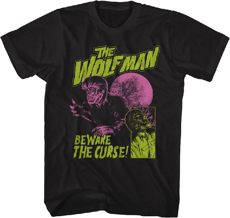 Beware The Curse Wolf Man T-Shirt