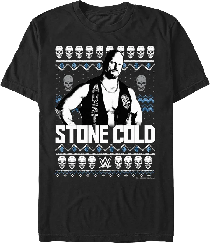 Faux Ugly Christmas Sweater "Stone Cold" Steve Austin T-Shirt