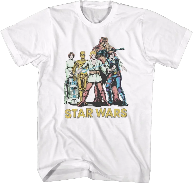 Vintage Heroes Illustration Star Wars T-Shirt