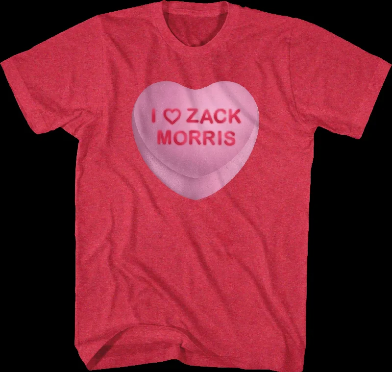 Zack Morris Candy Heart Saved By The Bell T-Shirt