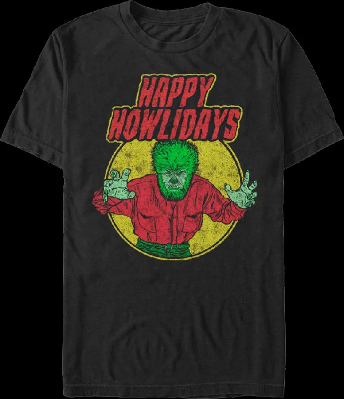 Happy Howlidays Wolf Man T-Shirt