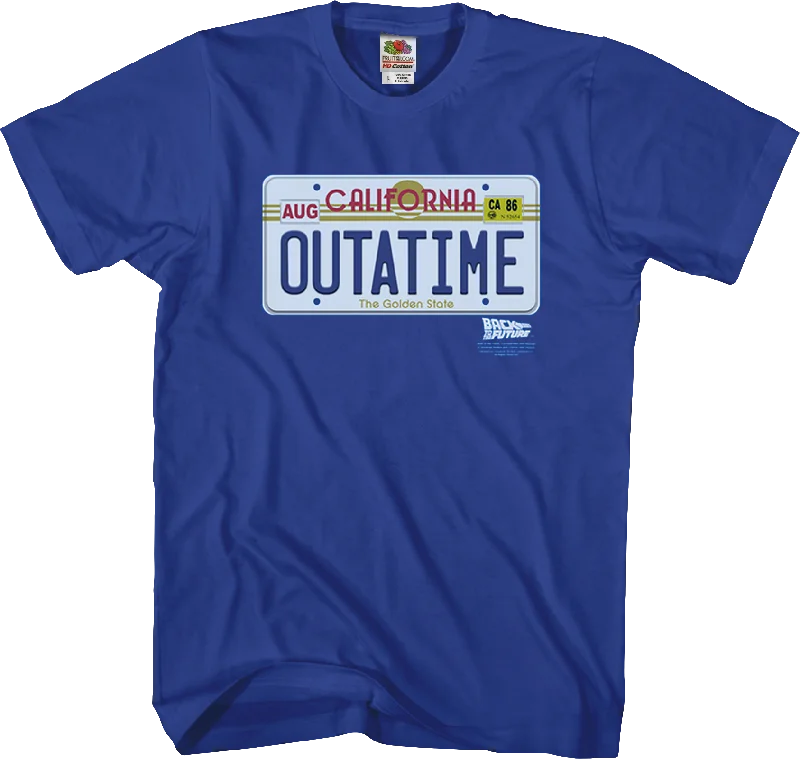 OUTATIME License Plate Back To The Future T-Shirt