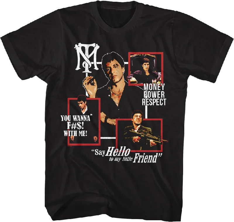 Tony Montana Quotes Collage Scarface T-Shirt