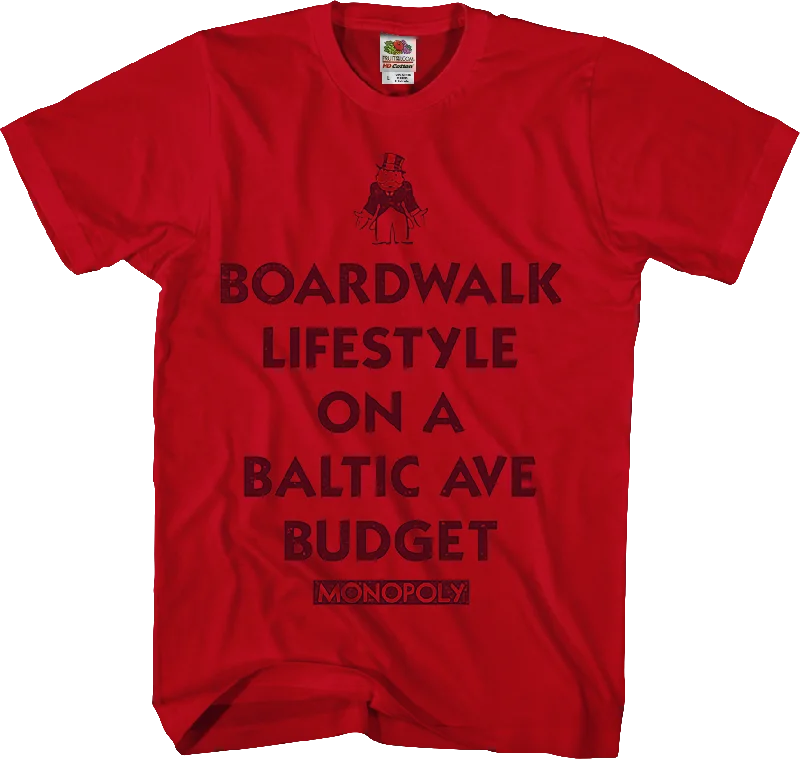 Red Boardwalk Lifestyle Monopoly T-Shirt