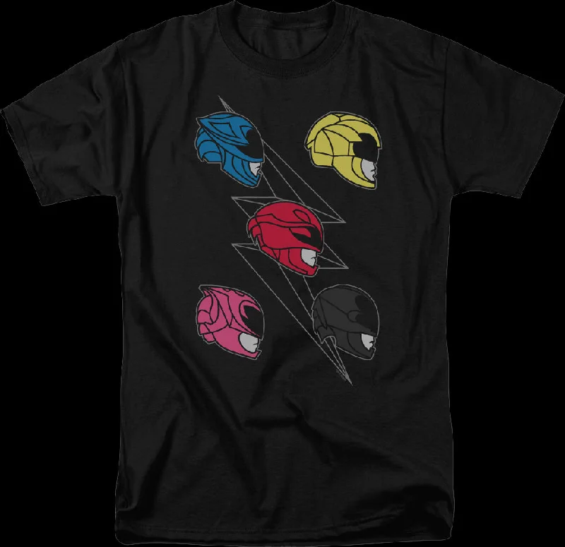 Five Helmets Mighty Morphin Power Rangers T-Shirt