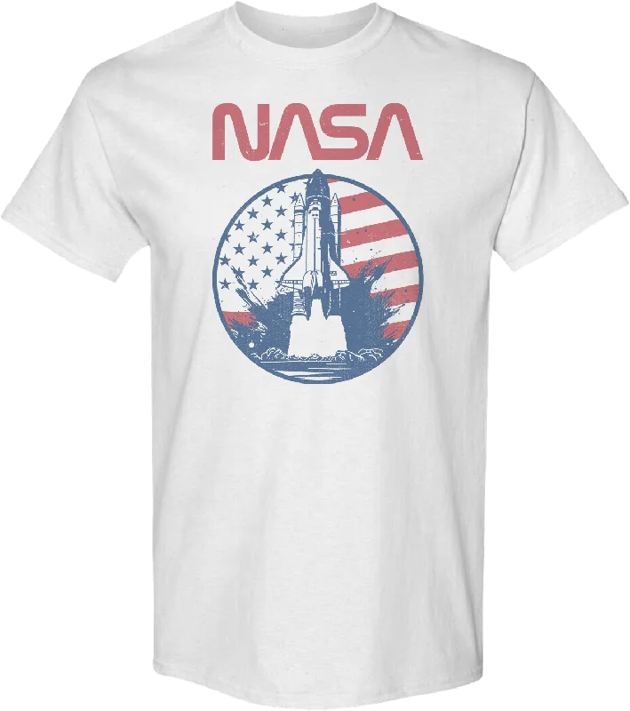 Retro Flag Blastoff NASA T-Shirt