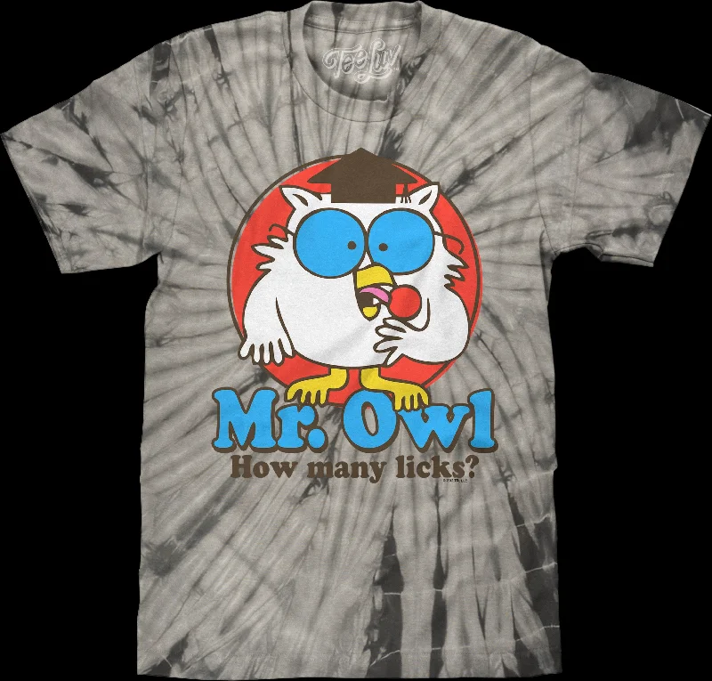 Tie Dye Mr. Owl How Many Licks Tootsie Pop T-Shirt