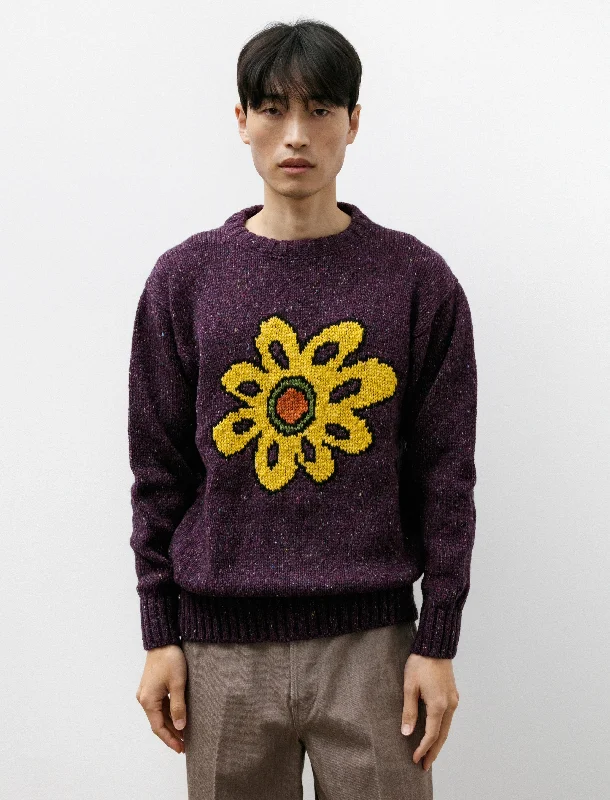 Big Flower Lover Pullover Purple