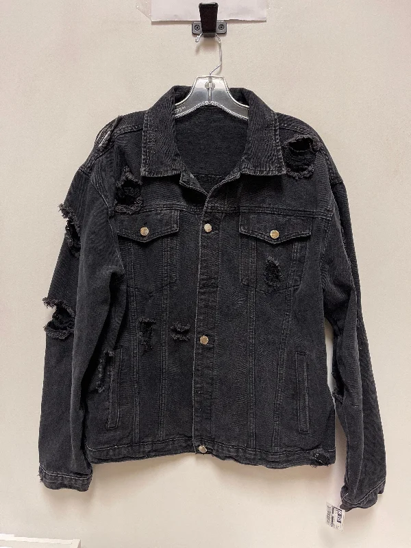 Jacket Denim By Shein In Black, Size: Xl