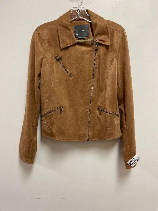 Jacket Moto By Anthropologie In Brown, Size: M