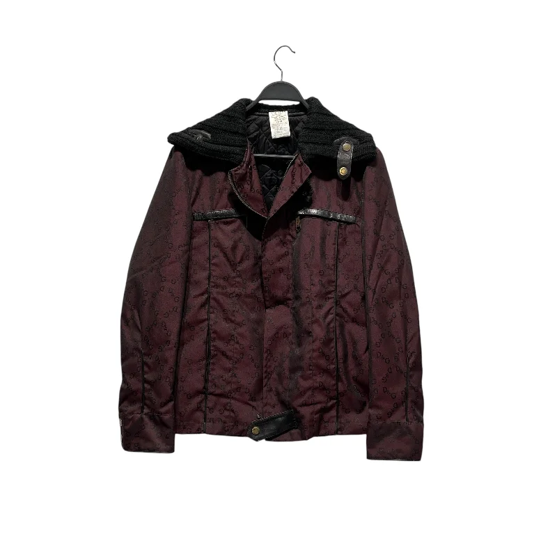 DOLCE&GABBANA/Jacket/32/Acrylic/BRD/Monogram/Knit Collar W/ Leather Straps