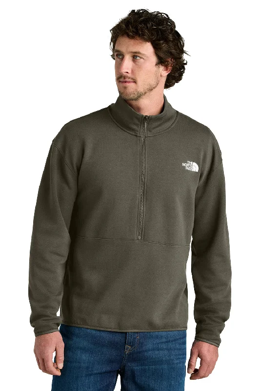 The North Face Mens Double Knit 1/4 Zip Fleece Jacket - New Taupe Green - New