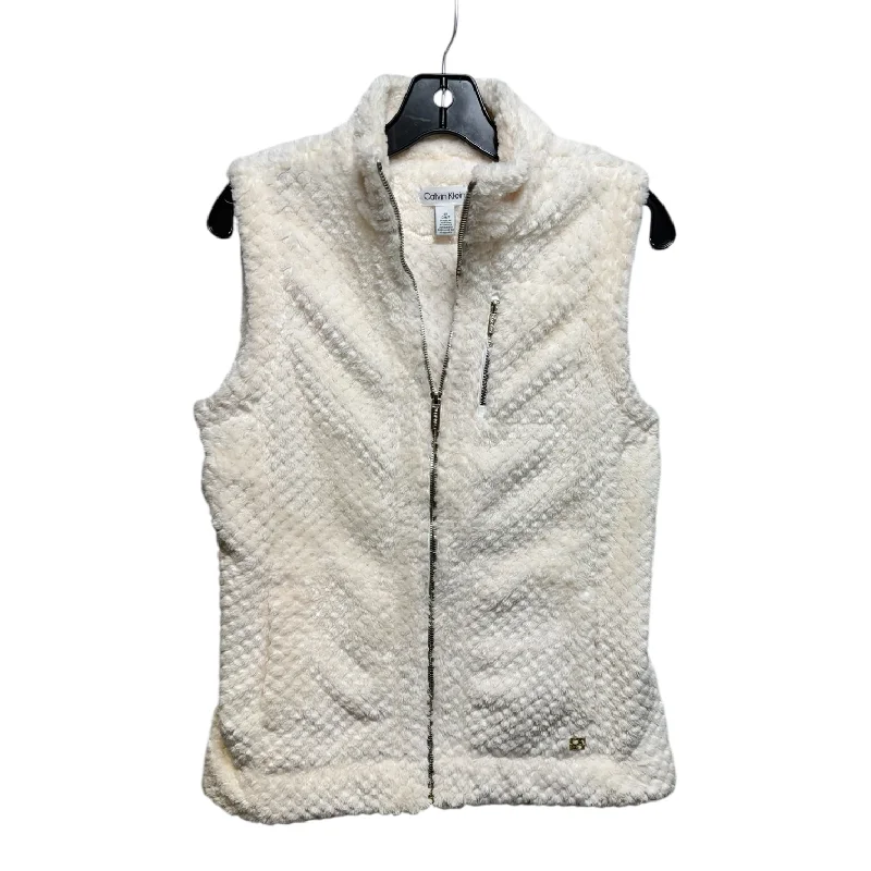 Vest Faux Fur & Sherpa By Calvin Klein In Cream, Size: S