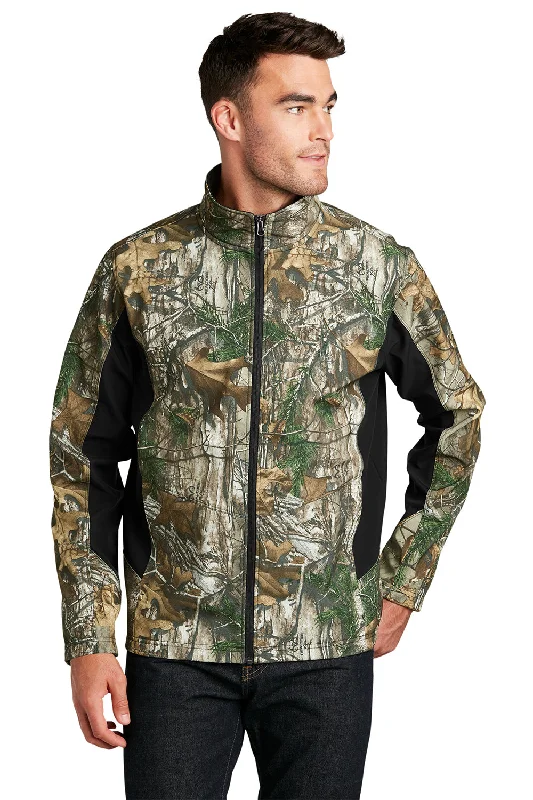 Port Authority Mens Wind & Water Resistant Full Zip Jacket - Realtree Xtra Camo/Black - Closeout