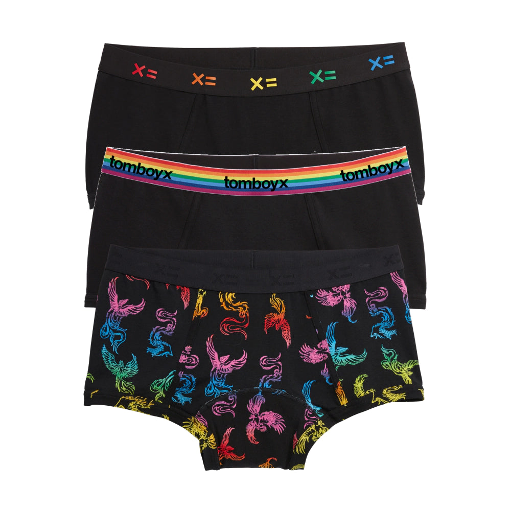 First Line Period Boy Shorts 3-Pack - Rainbow Phoenix