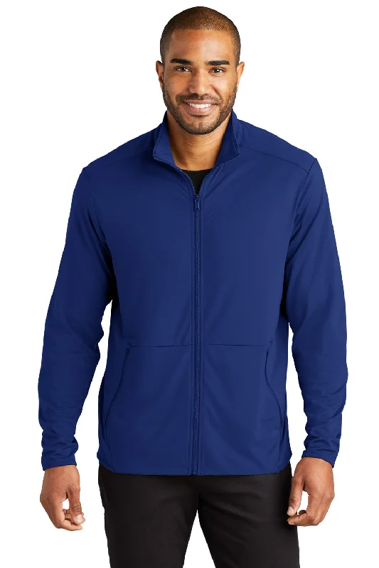 Port Authority Mens Accord Stretch Fleece Moisture Wicking Full Zip Jacket - Royal Blue