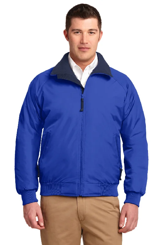 Port Authority Mens Challenger Wind & Water Resistant Full Zip Jacket - True Royal Blue/True Navy Blue