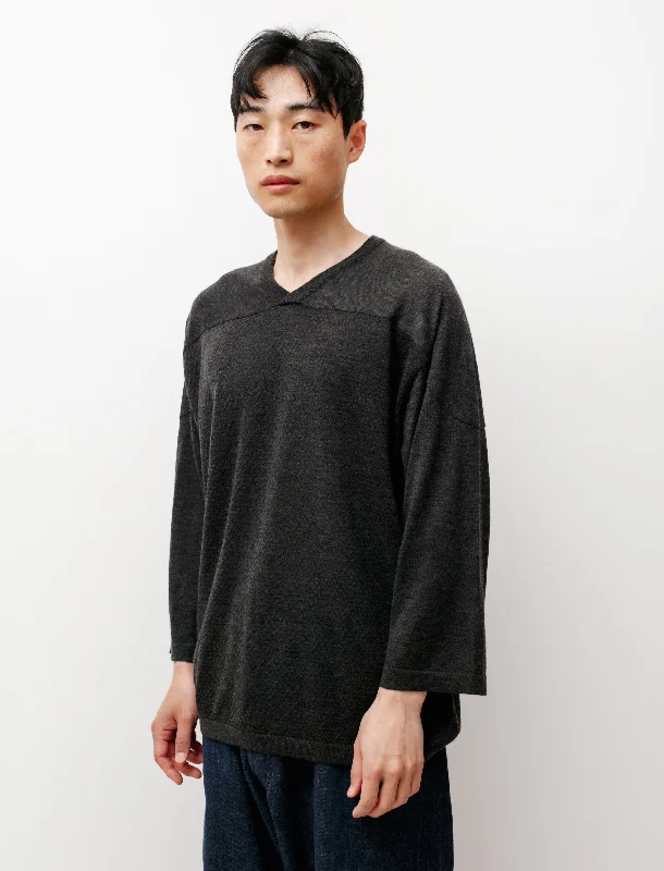 Cashmere-Silk Mesh Knit PO Charcoal