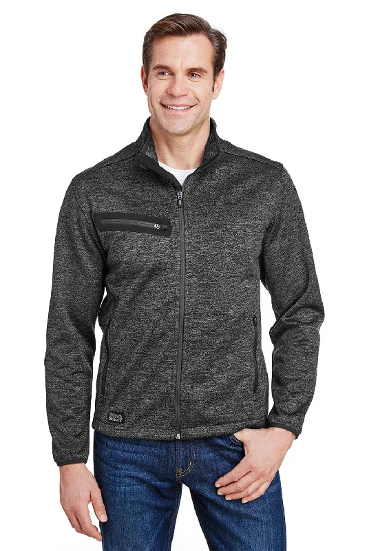 Dri Duck Mens Atlas Sweater Fleece Wind & Water Resistant Full Zip Jacket - Charcoal Grey - Closeout