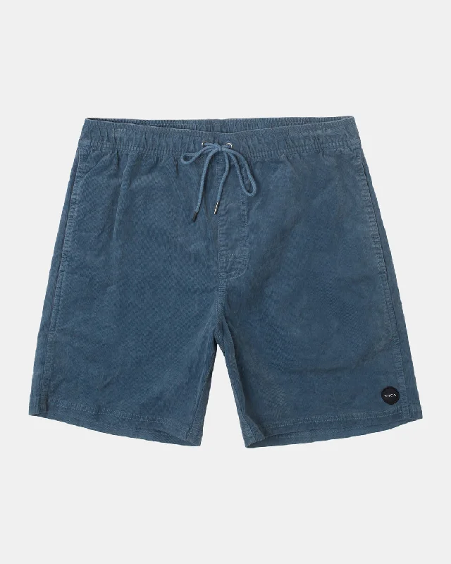 Escape 17" Elastic Waist Corduroy Shorts - Light Duck Blue