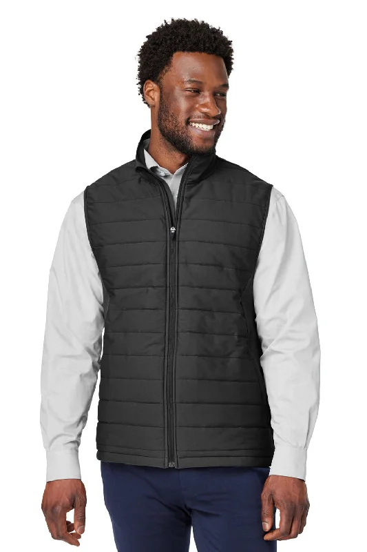 Devon & Jones Mens New Classics Charleston Hybrid Full Zip Vest - Black Melange/Black