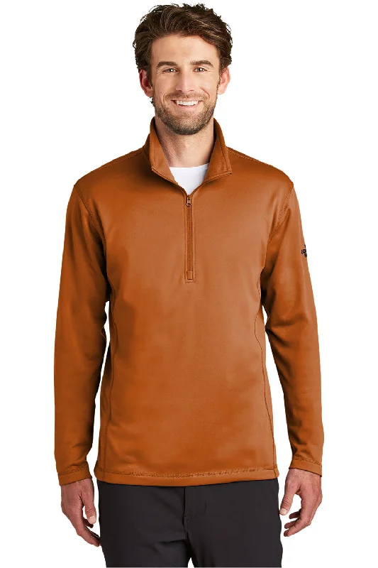 The North Face Mens Tech Pill Resistant Fleece 1/4 Zip Jacket - Orange Ochre - Closeout