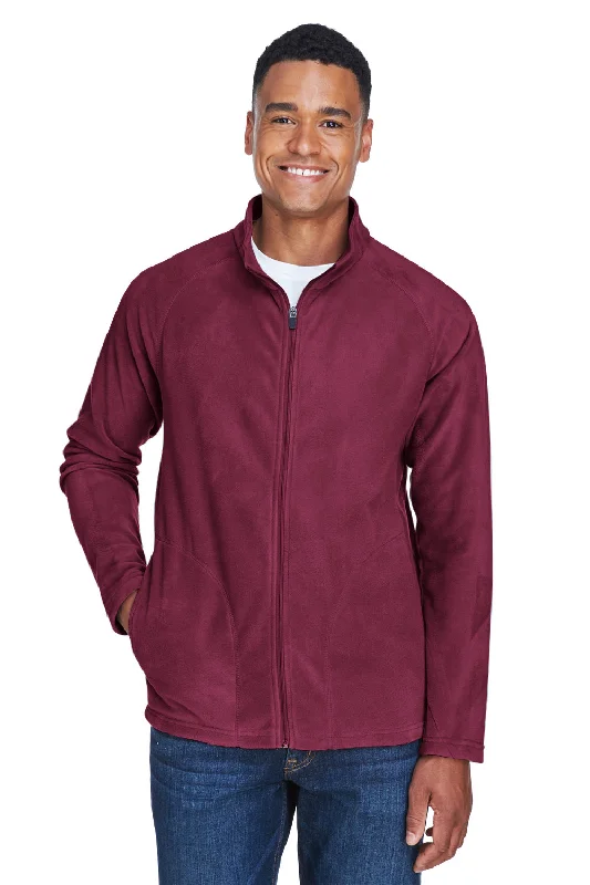 Team 365 Mens Campus Pill Resistant Microfleece Full Zip Jacket - Maroon