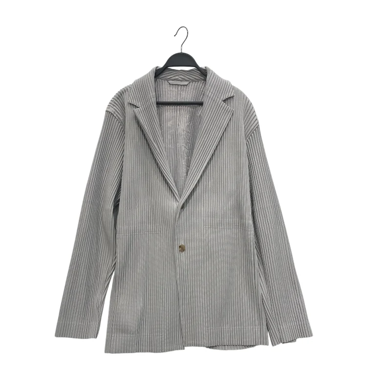 HOMME PLISSE ISSEY MIYAKE/Tailored Jkt/4/Gray/Polyester/HP55JD401