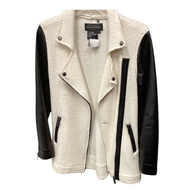 Jacket Moto By Live A Little In White Black, Size: S