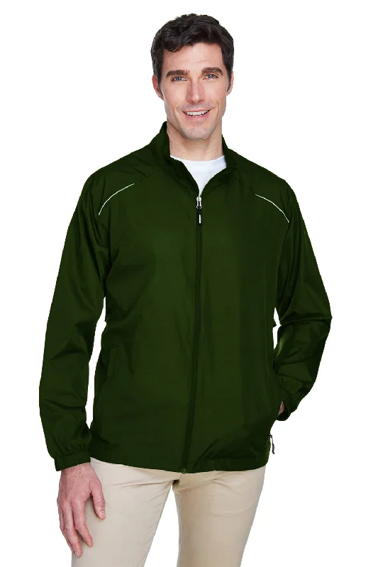 Core 365 Mens Motivate Water Resistant Full Zip Jacket - Forest Green