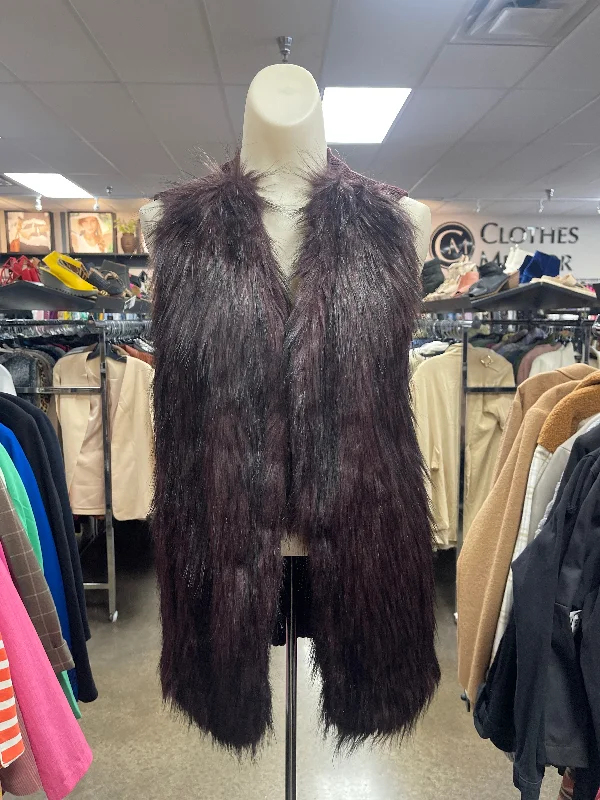 Vest Faux Fur & Sherpa By Sebby In Maroon, Size: Xl