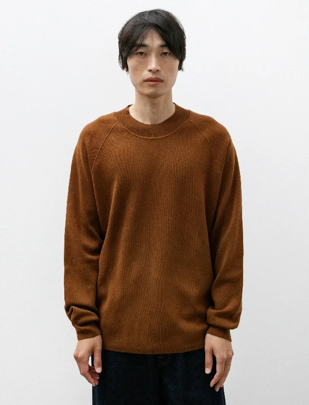 MHL Wide Neck Sweatshirt Fine Merino Wool Tobacco