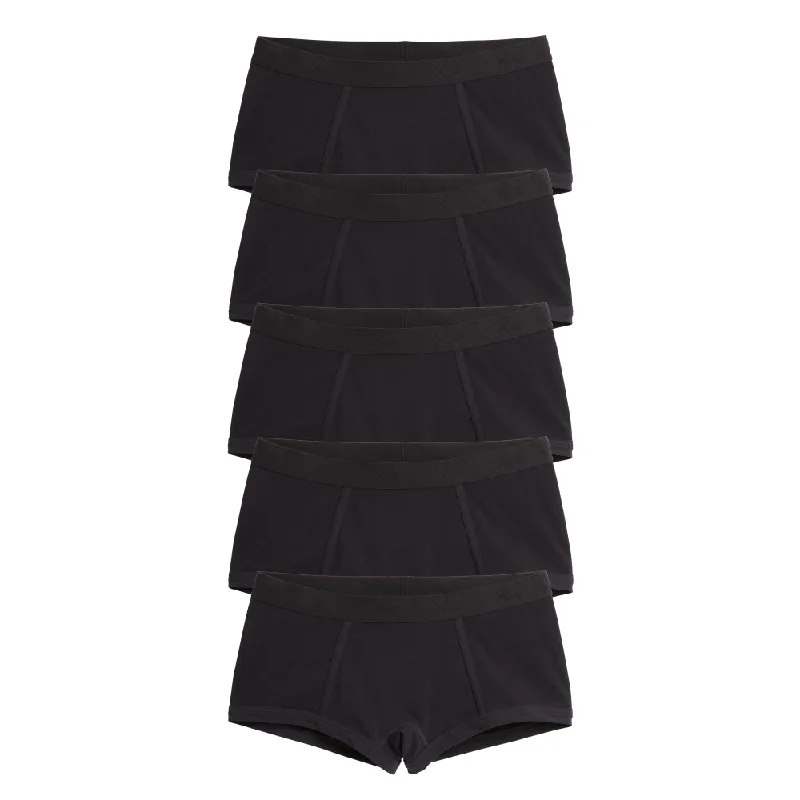 Boy Shorts 5-Pack - X= Black