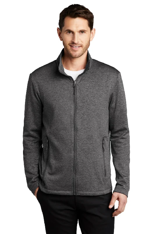 Port Authority Mens Collective Striated Fleece Full Zip Jacket - Heather Sterling Grey