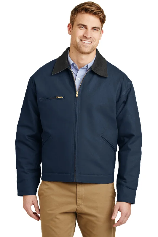 CornerStone Mens Duck Cloth Full Zip Jacket - Navy Blue