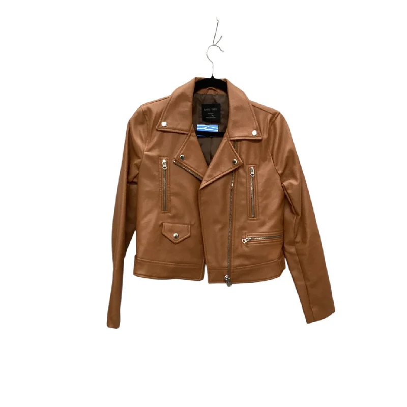 Jacket Moto By Love Tree In Tan, Size: M