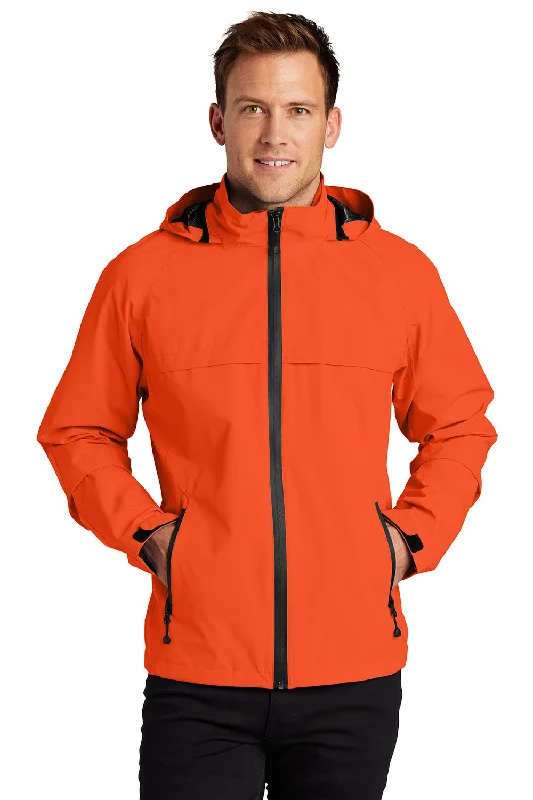 Port Authority Mens Torrent Waterproof Full Zip Hooded Jacket - Orange Crush