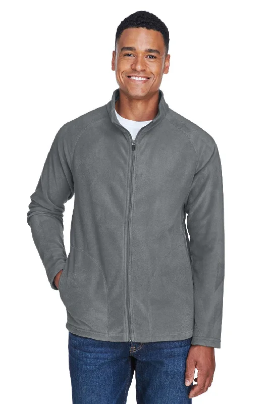 Team 365 Mens Campus Pill Resistant Microfleece Full Zip Jacket - Graphite Grey